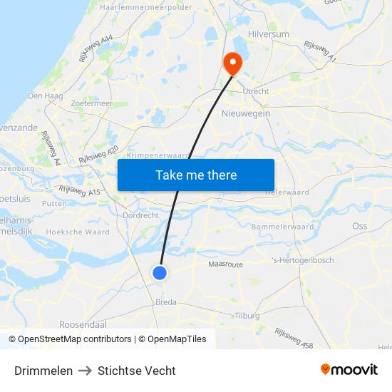 Drimmelen to Stichtse Vecht map