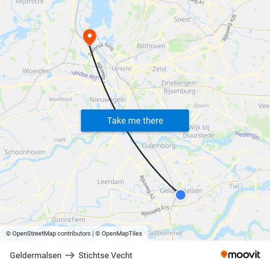 Geldermalsen to Stichtse Vecht map