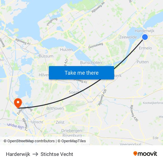 Harderwijk to Stichtse Vecht map