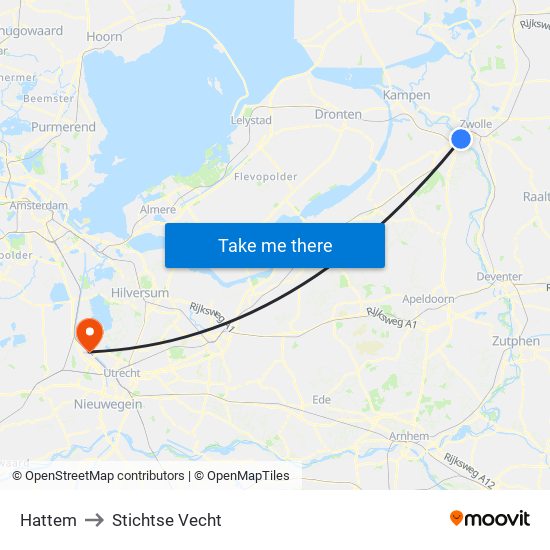 Hattem to Stichtse Vecht map