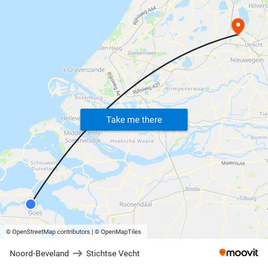 Noord-Beveland to Stichtse Vecht map