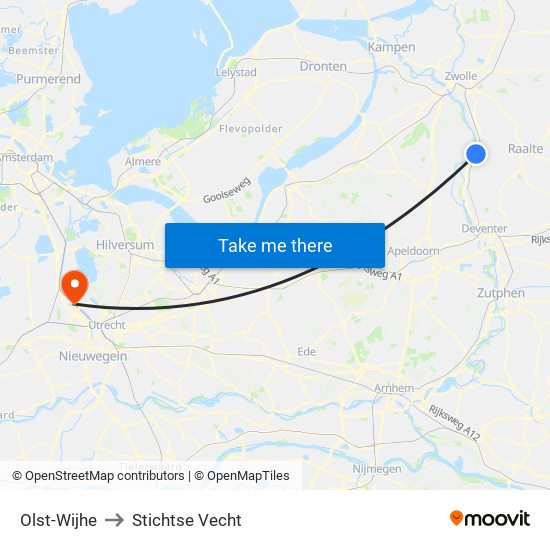 Olst-Wijhe to Stichtse Vecht map