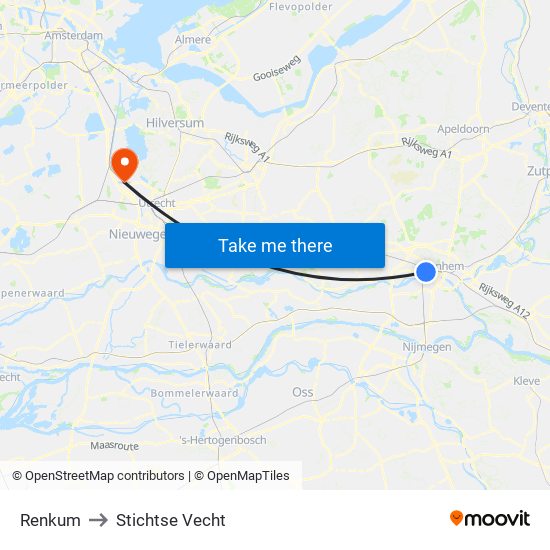 Renkum to Stichtse Vecht map