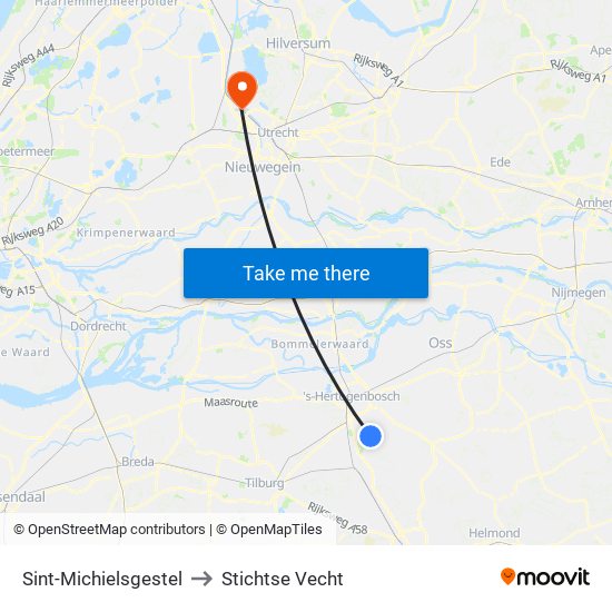 Sint-Michielsgestel to Stichtse Vecht map