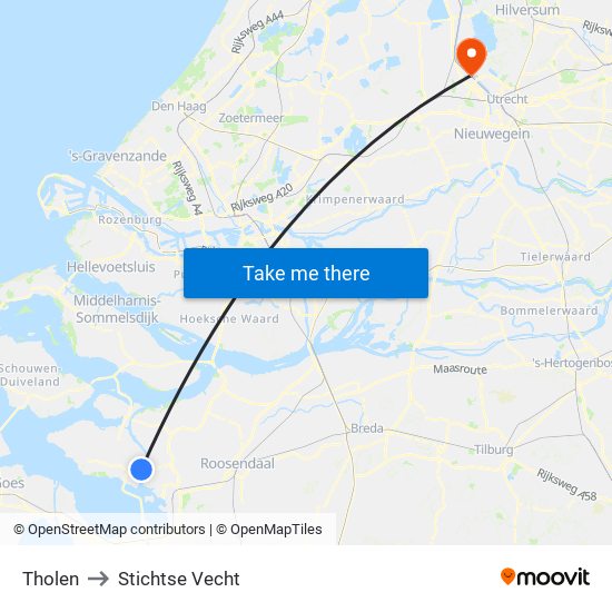 Tholen to Stichtse Vecht map