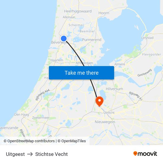 Uitgeest to Stichtse Vecht map