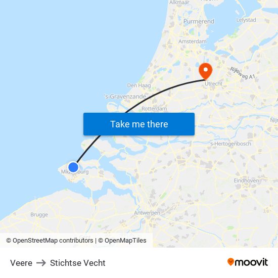 Veere to Stichtse Vecht map