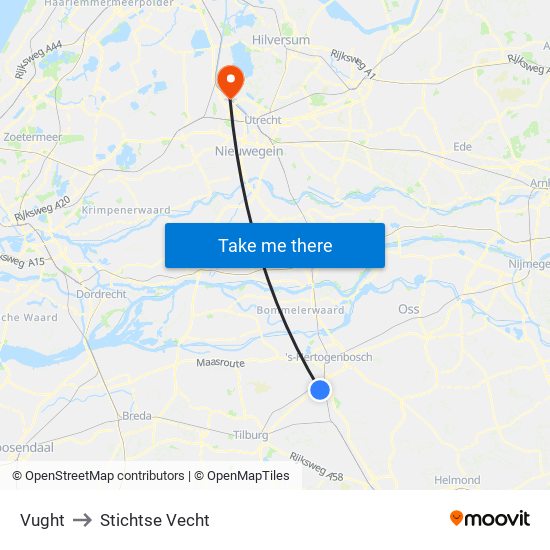 Vught to Stichtse Vecht map