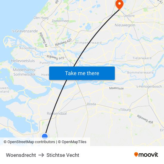 Woensdrecht to Stichtse Vecht map