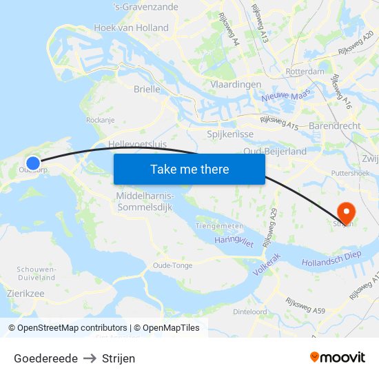 Goedereede to Strijen map
