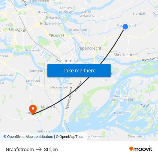 Graafstroom to Strijen map