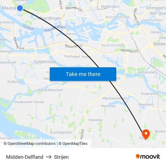 Midden-Delfland to Strijen map