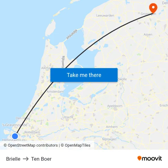 Brielle to Ten Boer map