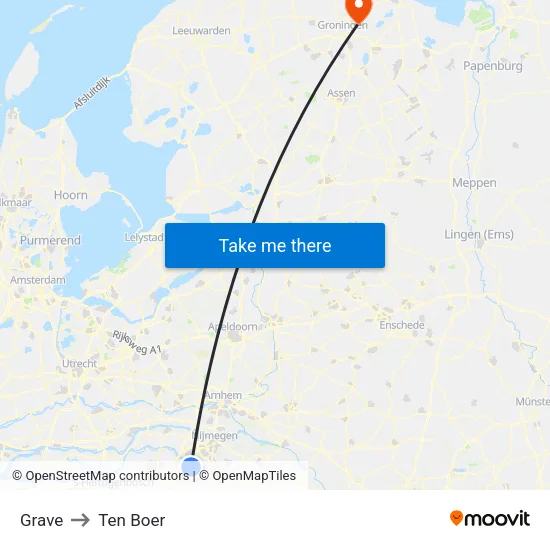 Grave to Ten Boer map