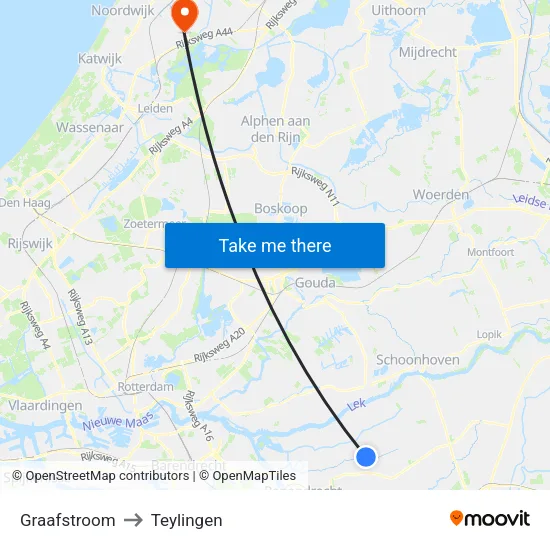 Graafstroom to Teylingen map