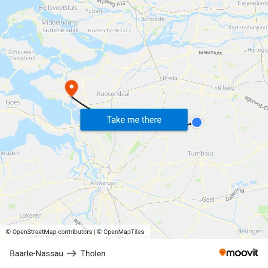 Baarle-Nassau to Tholen map