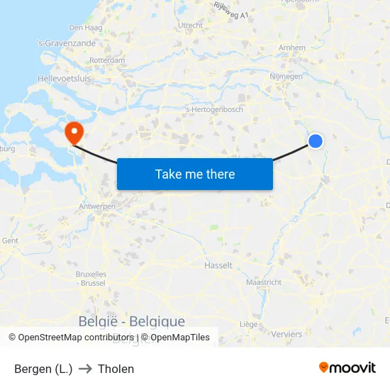 Bergen (L.) to Tholen map