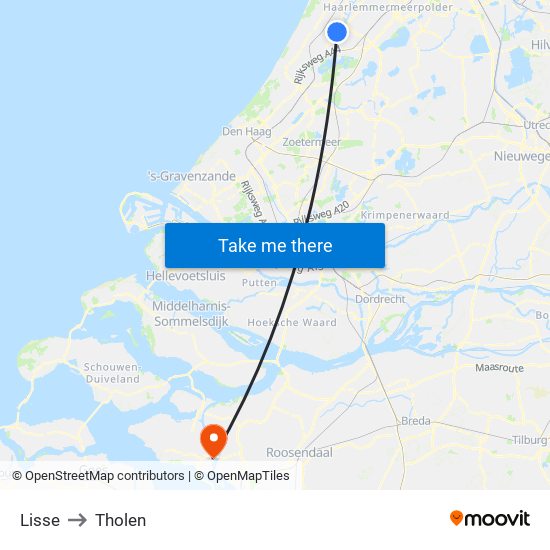 Lisse to Tholen map