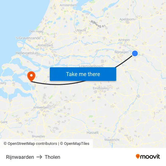 Rijnwaarden to Tholen map