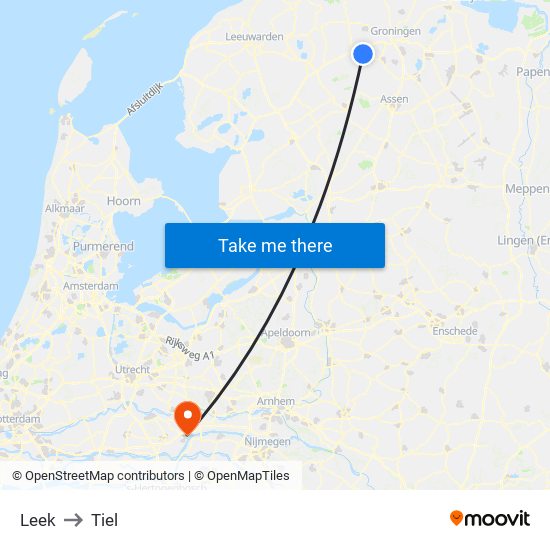 Leek to Tiel map
