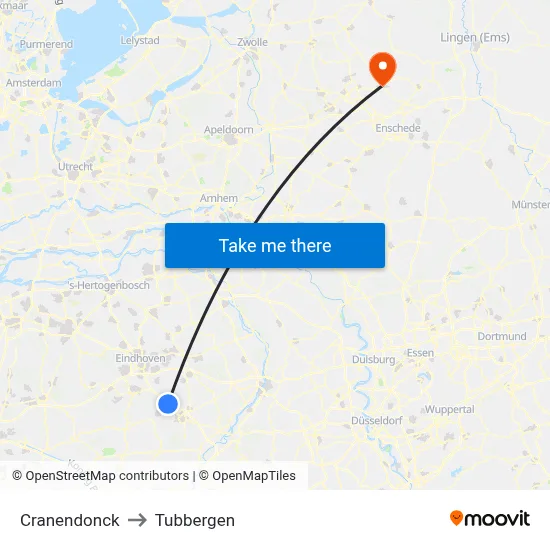 Cranendonck to Tubbergen map