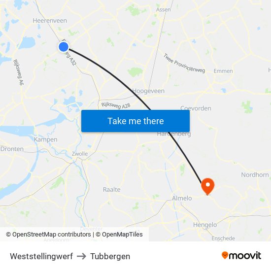 Weststellingwerf to Tubbergen map