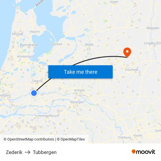 Zederik to Tubbergen map