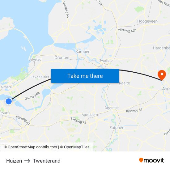 Huizen to Twenterand map