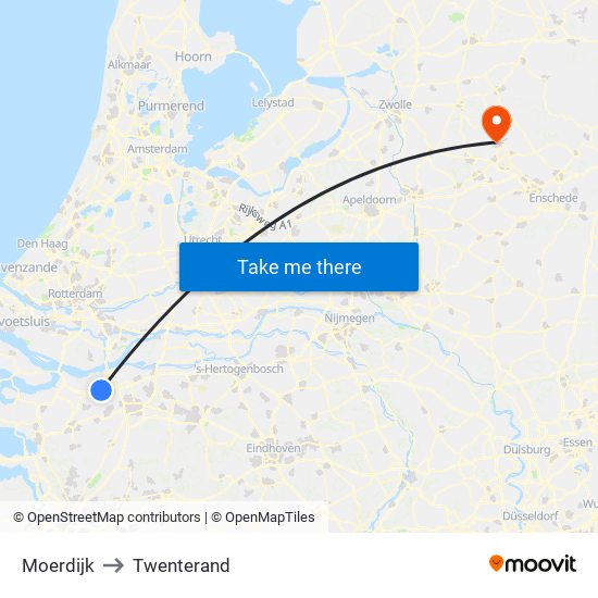 Moerdijk to Twenterand map