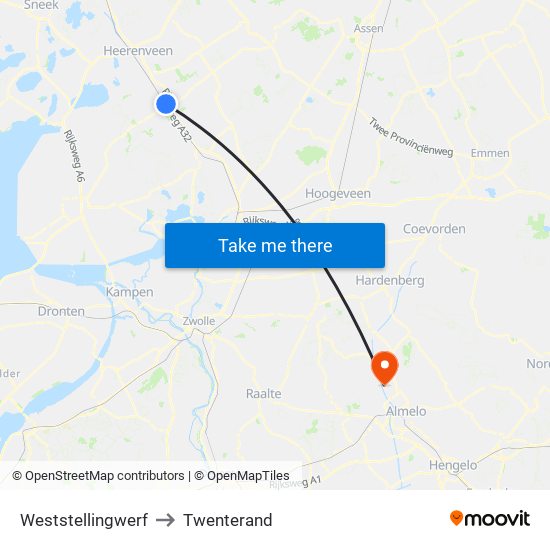 Weststellingwerf to Twenterand map