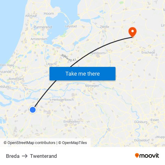 Breda to Twenterand map