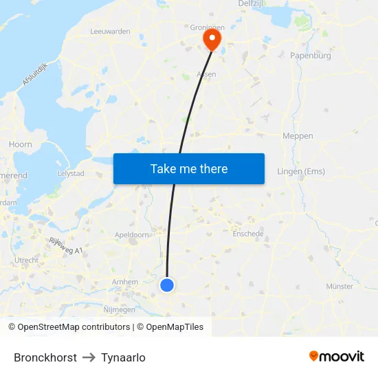 Bronckhorst to Tynaarlo map