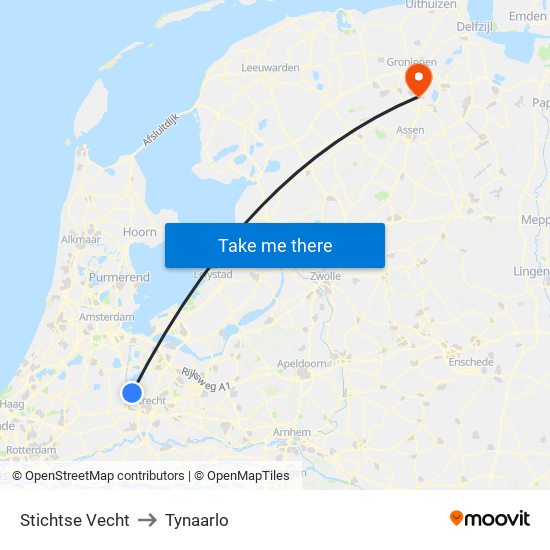 Stichtse Vecht to Tynaarlo map