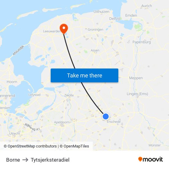 Borne to Tytsjerksteradiel map