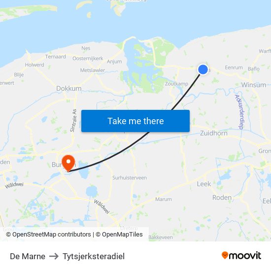 De Marne to Tytsjerksteradiel map