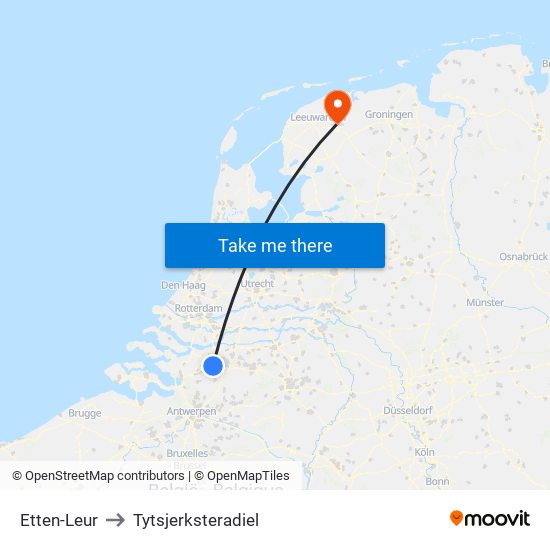 Etten-Leur to Tytsjerksteradiel map