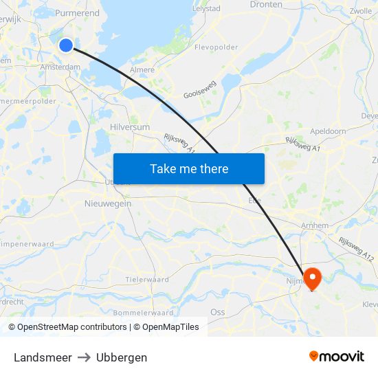 Landsmeer to Ubbergen map