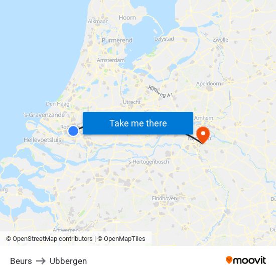 Beurs to Ubbergen map