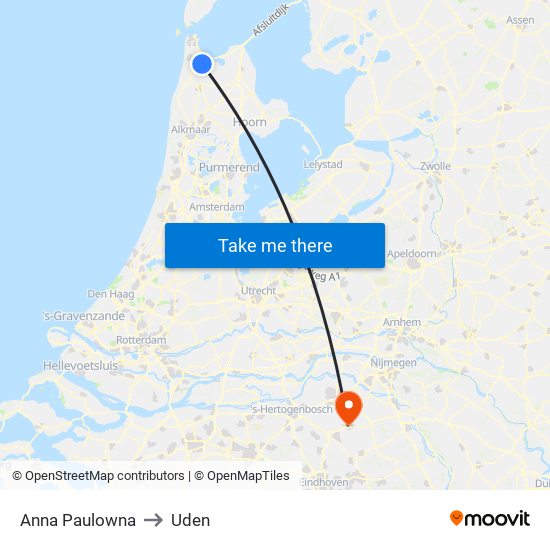 Anna Paulowna to Uden map