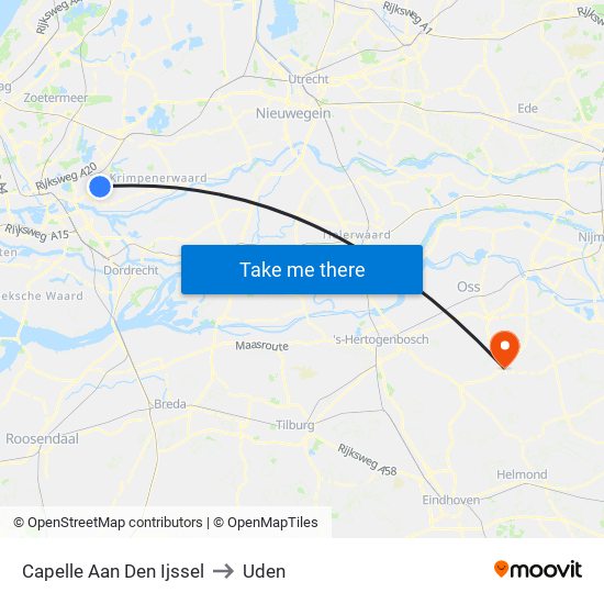 Capelle Aan Den Ijssel to Uden map