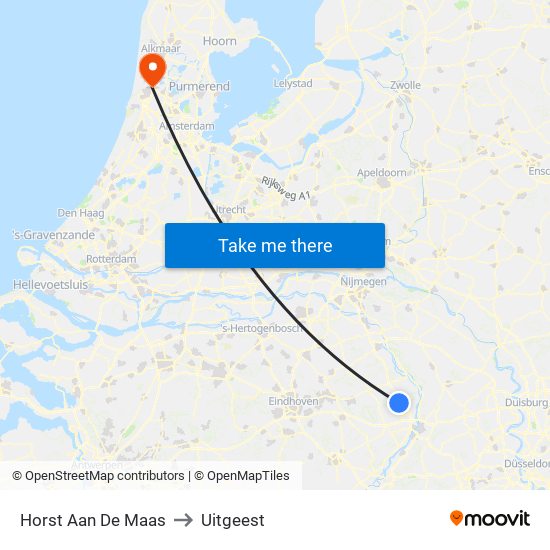 Horst Aan De Maas to Uitgeest map