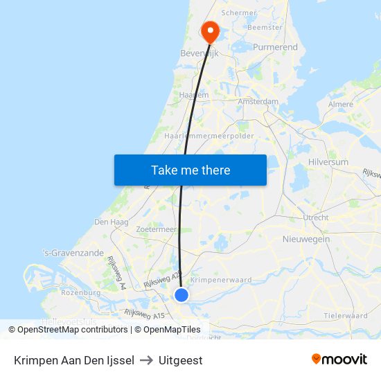 Krimpen Aan Den Ijssel to Uitgeest map