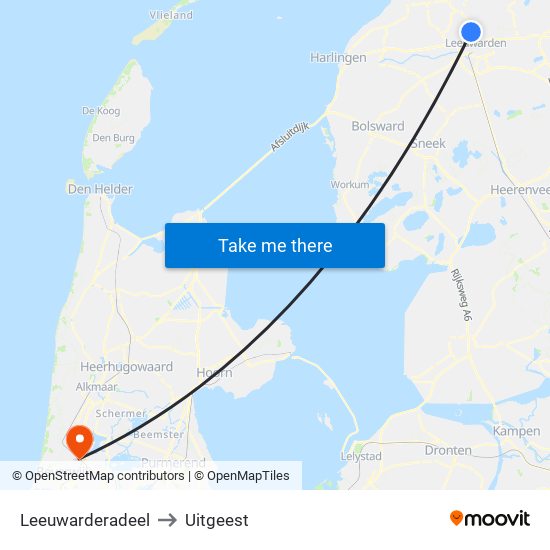 Leeuwarderadeel to Uitgeest map