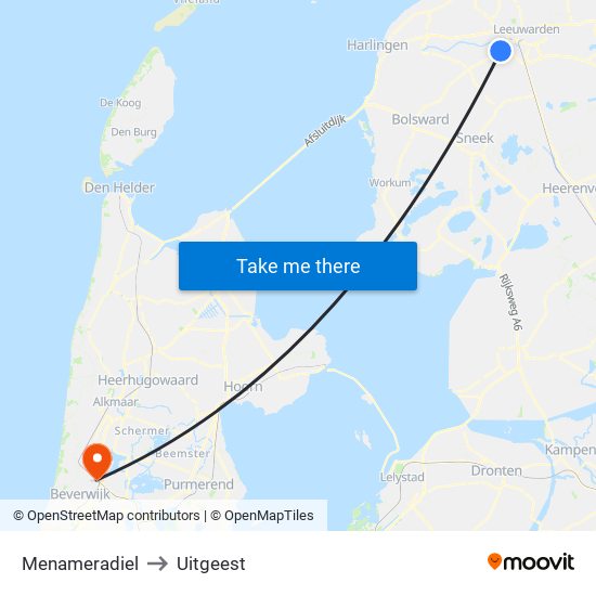 Menameradiel to Uitgeest map