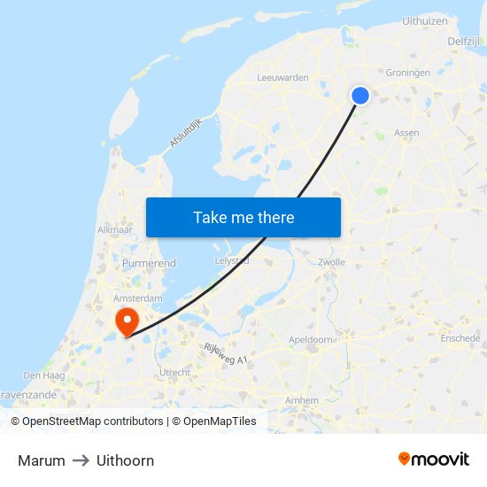 Marum to Uithoorn map