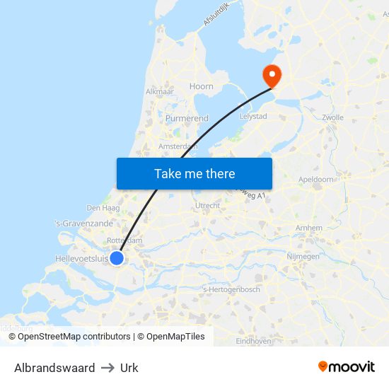 Albrandswaard to Urk map