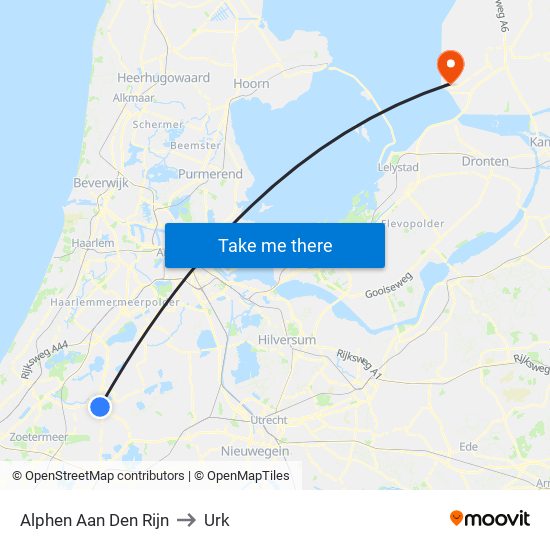 Alphen Aan Den Rijn to Urk map