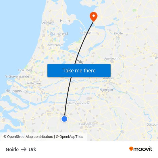 Goirle to Urk map