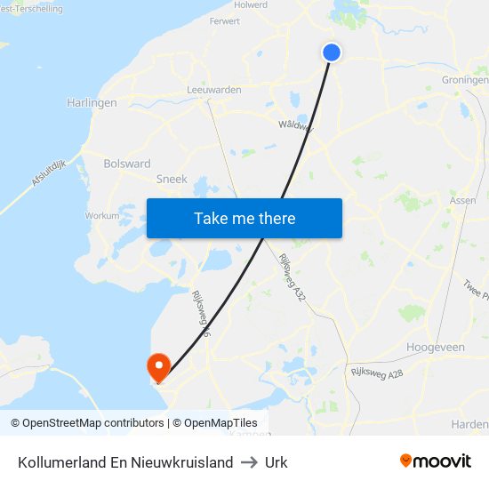 Kollumerland En Nieuwkruisland to Urk map