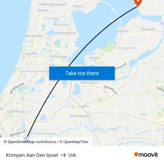 Krimpen Aan Den Ijssel to Urk map